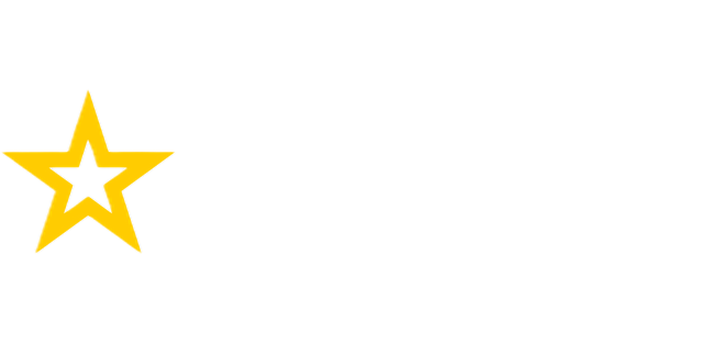 A yellow star with a white center on a white background.